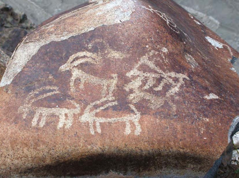 Ibex carvings on the banks of the River Indus